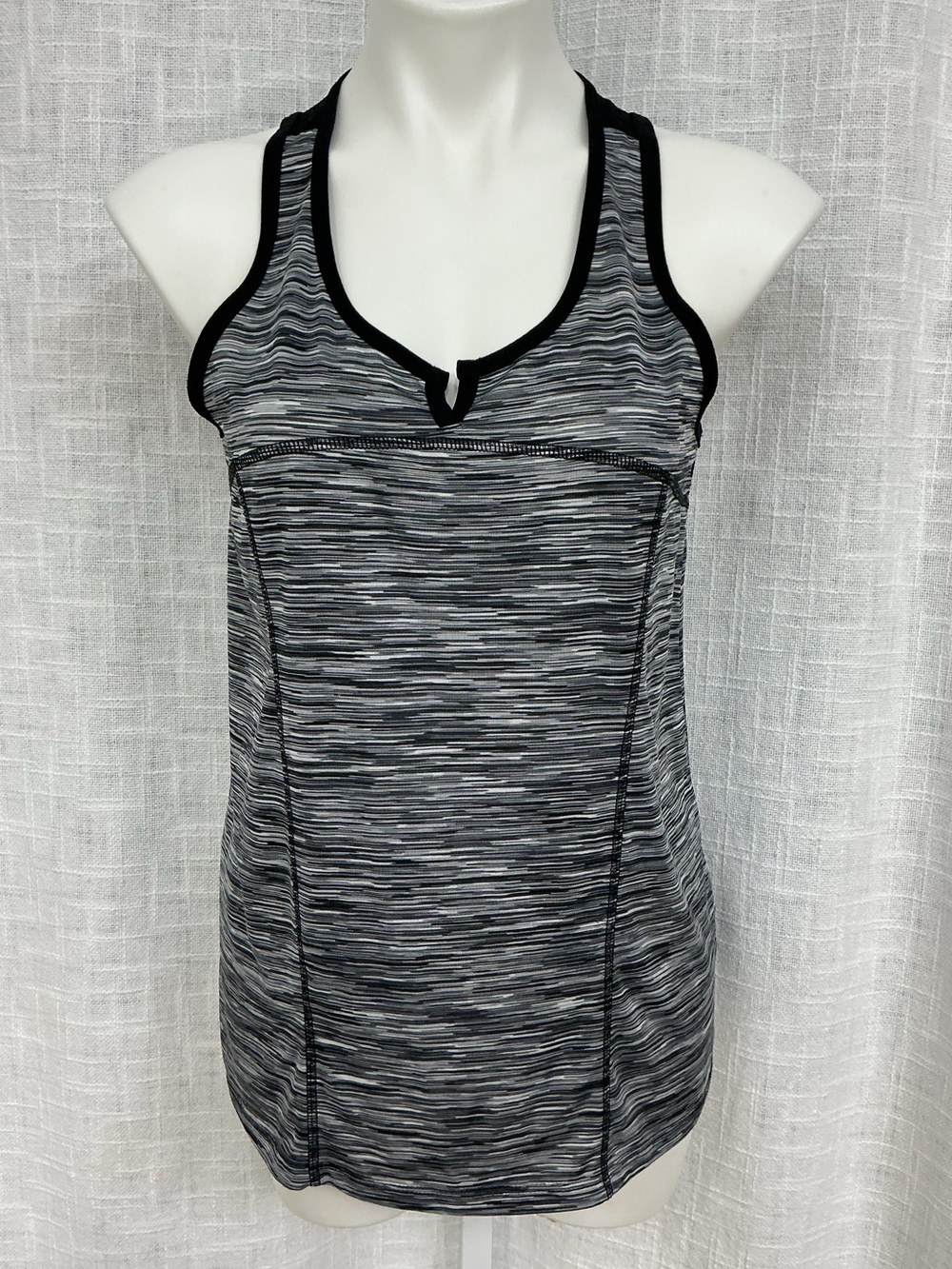 Reebok Black & Gray Space-Dye Racerback Tank